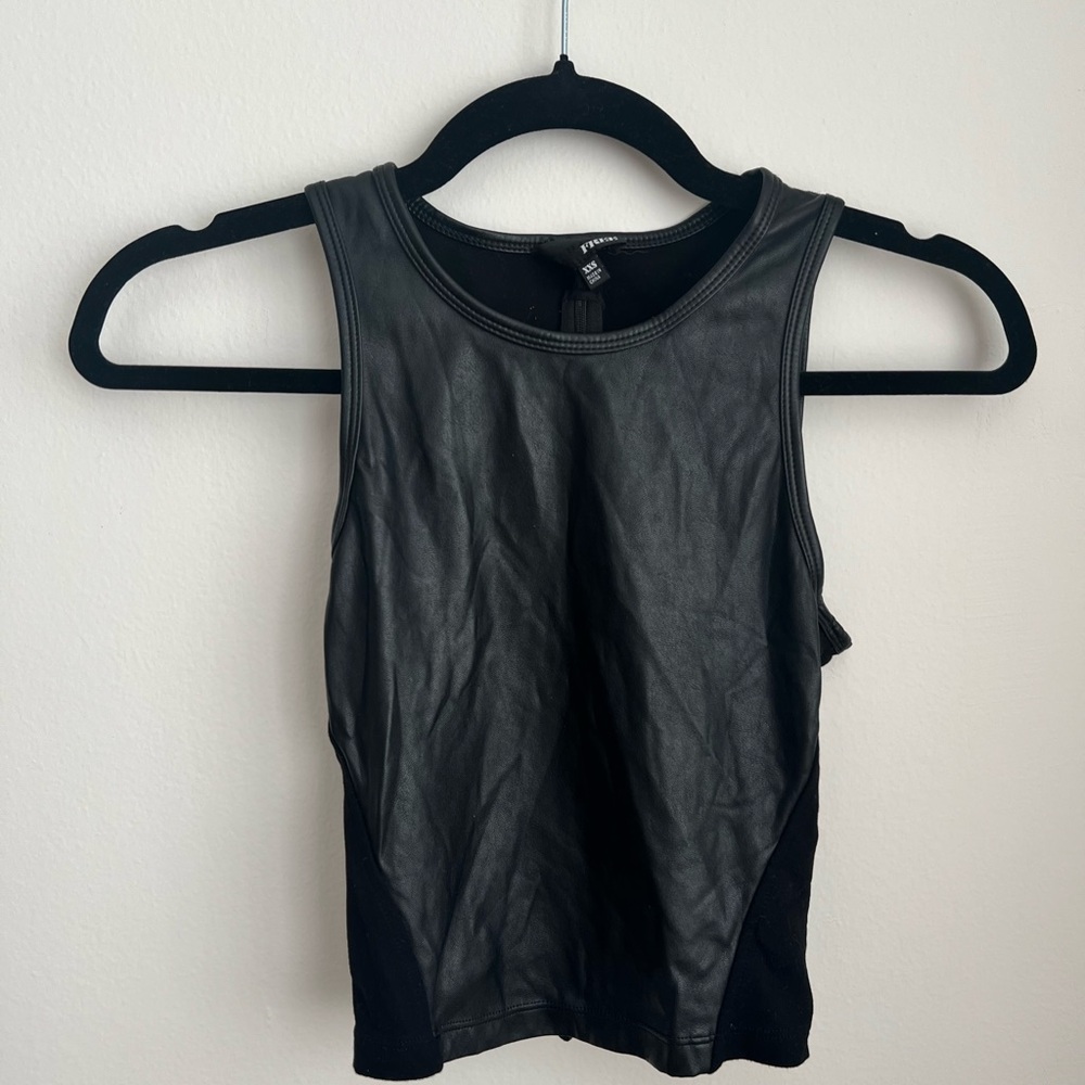 Wilfred Black Leather Tank Top